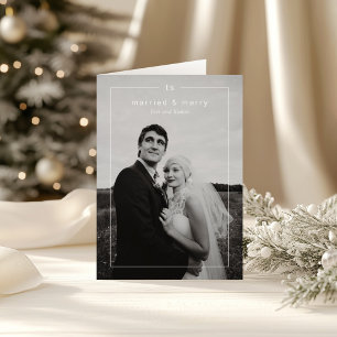 Tarjeta Festiva Foto eterna de Navidades recién casados