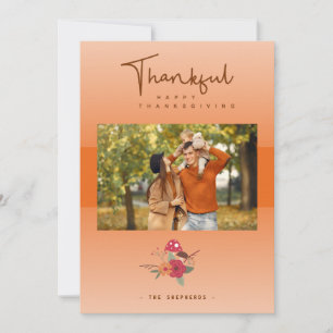 Tarjeta Festiva Foto Familia Naranja Transparencia Acción de Graci
