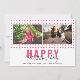 Tarjeta Festiva Foto familiar con guión del Día de San Valentín co