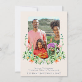 Tarjeta Festiva Foto familiar de Escudo floral del sur