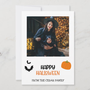 Tarjeta Festiva Foto familiar de "Happy Halloween"