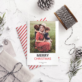 Tarjeta Festiva Foto familiar de Navidades mínimos modernos