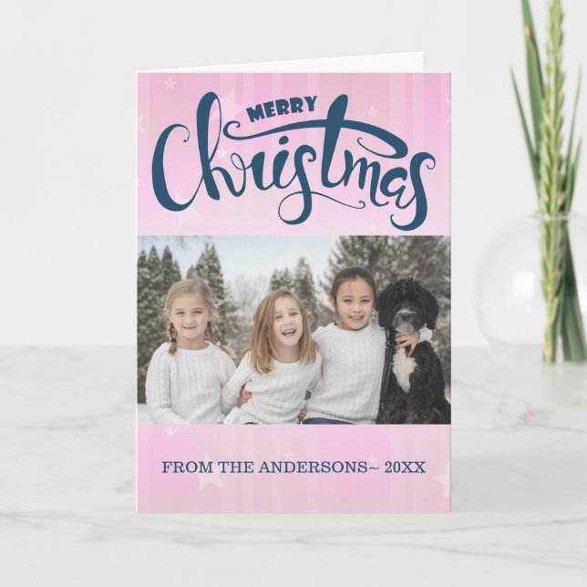 Tarjeta Festiva Foto familiar de personalizado (Anverso)