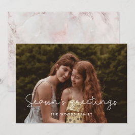 Tarjeta Festiva Foto familiar de saludos de temporada corta