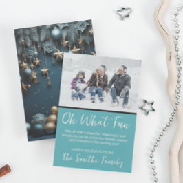 Tarjeta Festiva Foto familiar de vacaciones moderna