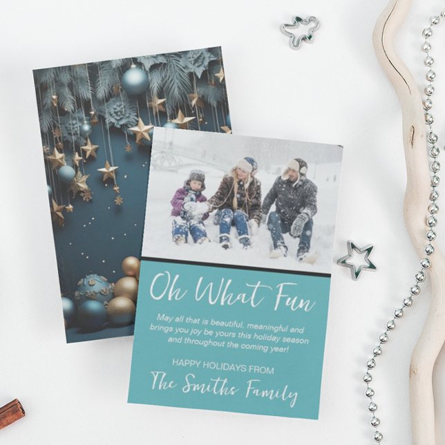 Tarjeta Festiva Foto familiar de vacaciones moderna (Subido por el creador)