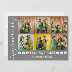 Tarjeta Festiva Foto familiar elegante del día de San Patricio con