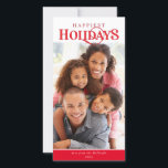 Tarjeta Festiva FOTO FAMILIAR moderna y simple tipografía roja<br><div class="desc">por kat massard >> kat@simplysweetPAPERIE.com <<< Enviar y un mensaje especial extra con estilo y pizzería este año... Personalizado con tus detalles y fotos mis modernos productos de vacaciones seguro que destacarán de la ráfaga de saludos que tus amigos y familia recibirán esta temporada y harán un recuerdo especial que...</div>