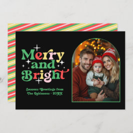 Tarjeta Festiva Foto Familiar Navideña Moderna de Lujo con Estilo 