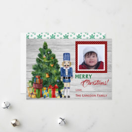 Tarjeta Festiva Foto familiar o infantil de Cascanueces en el árbo