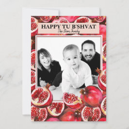 Tarjeta Festiva Foto familiar personalizada de granada Tu B'shvat