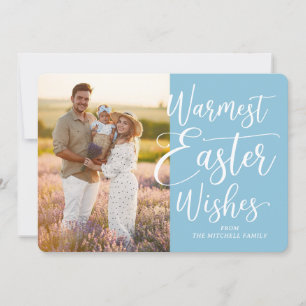 Tarjeta Festiva Foto familiar personalizada en huevo de petirrojo