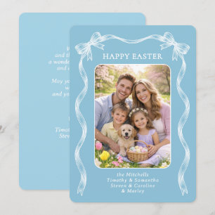 Tarjeta Festiva Foto familiar personalizada en huevo de petirrojo