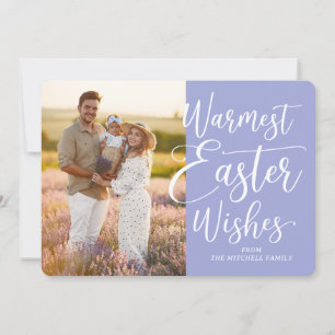Tarjeta Festiva Foto Familiar Personalizada Feliz Pascua Violeta A