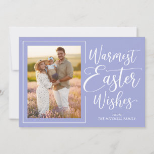 Tarjeta Festiva Foto familiar personalizada Feliz Pascua Violeta A