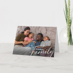 Tarjeta Festiva Foto familiar personalizada sencilla