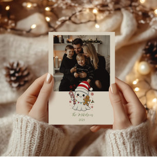 Tarjeta Festiva Foto Fantasma Navideño Adorable