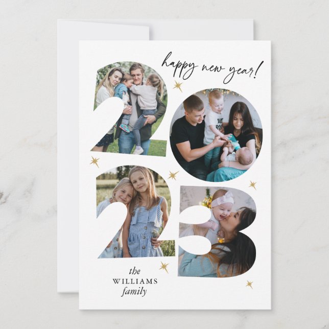 Tarjeta Festiva Foto Feliz Año Nuevo 2023 (Anverso)