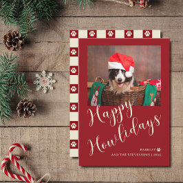 Tarjeta Festiva Foto feliz de perro rojo de los días de Howlidays