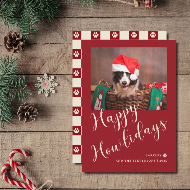 Tarjeta Festiva Foto feliz de perro rojo de los días de Howlidays (Subido por el creador)
