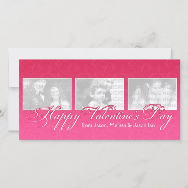 Tarjeta Festiva Foto feliz del el día de San Valentín (Anverso)