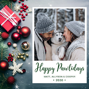 Tarjeta Festiva Foto Feliz Pawlidays