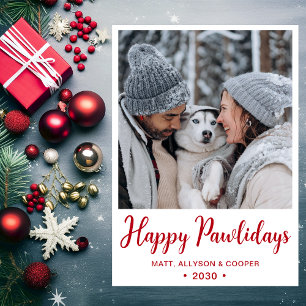 Tarjeta Festiva Foto Feliz Pawlidays