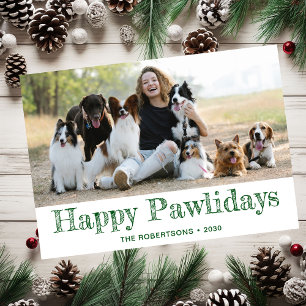 Tarjeta Festiva Foto Feliz Pawlidays