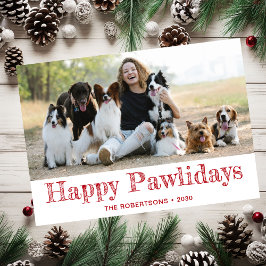 Tarjeta Festiva Foto Feliz Pawlidays