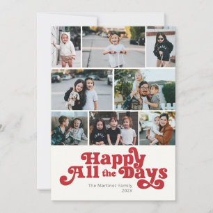 Tarjeta Festiva Foto Feliz Todos los Días en Rojo