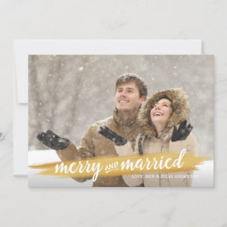 Tarjeta Festiva Foto feliz y casada del día de fiesta de la
