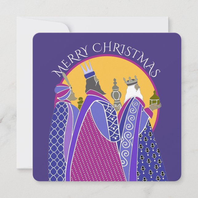 Tarjeta Festiva Foto feriada de Navidades de tres sabios (Anverso)