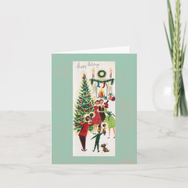 Tarjeta Festiva Foto Flash Bulb de los navidades - Hol de los buen (Anverso)