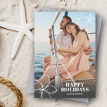 Tarjeta Festiva Foto floral tropical hawaiana blanca<br><div class="desc">Flores tropicales de plumeria tropical de Hawái blanca acentúan tu foto favorita con tus nombres y cualquier saludo con letras de moda. Use CUALQUIER COLOR para el fondo de la parte posterior y AÑADIR más fotos o detalles en la parte posterior ***Diseño HORIZONTAL uno para usted en nuestra tienda. Seleccione...</div>