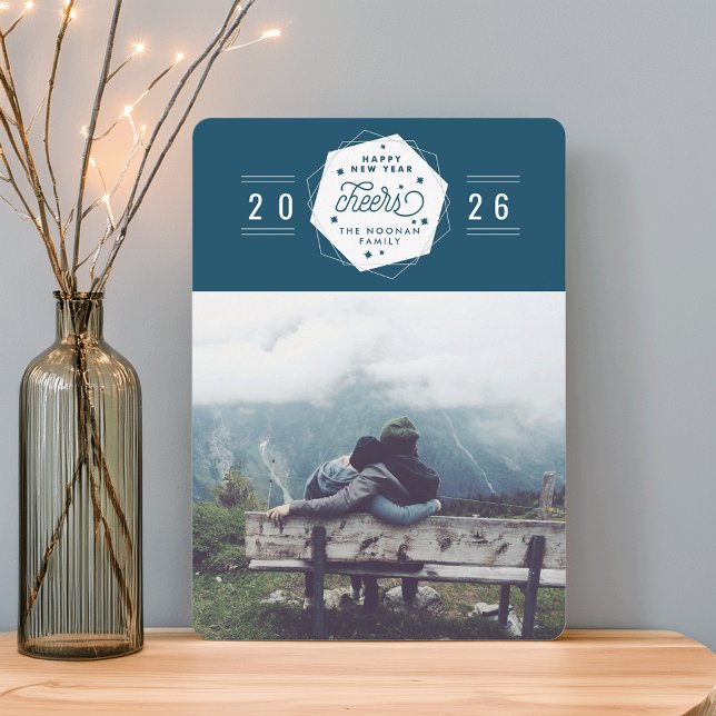 Tarjeta Festiva Foto geométrica de Año Nuevo (Subido por el creador)