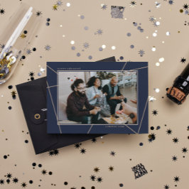 Tarjeta Festiva Foto geométrica de la empresa para Felices Fiestas