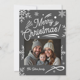 Tarjeta Festiva foto gris blanco