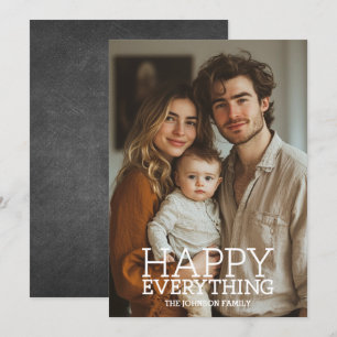 Tarjeta Festiva Foto - Happy Everything Greeting - pizarra