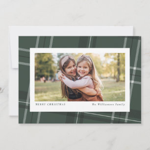 Tarjeta Festiva Foto horizontal audaz de cuadros modernos en verde