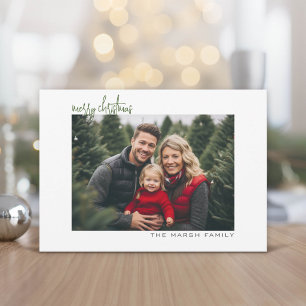 Tarjeta Festiva Foto horizontal - chevron - borde blanco minimalis