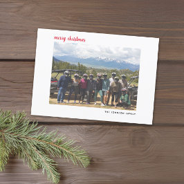 Tarjeta Festiva Foto horizontal Merry Christmas Script Cuadro de c