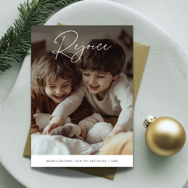 Tarjeta Festiva Foto infantil se regocija de Navidades religiosos