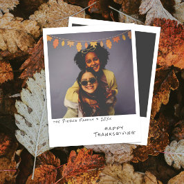 Tarjeta Festiva Foto instantánea vintage - Caída deja Garland otoñ