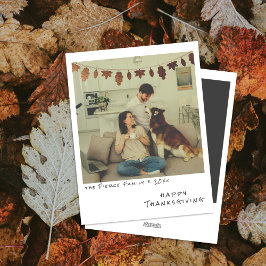 Tarjeta Festiva Foto instantánea vintage - Caída del Relieve metal