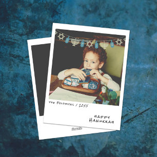 Tarjeta Festiva Foto Instantánea Vintage Guirnalda de Hanukkah A