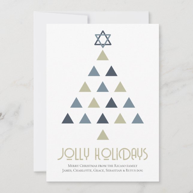 Tarjeta Festiva Foto Jolly Holidays Christmas Tree Holiday Card (Anverso)