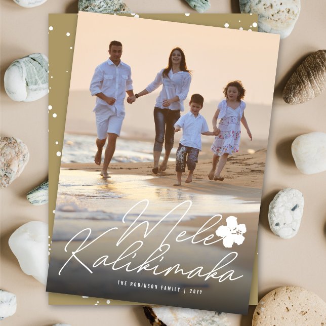 Tarjeta Festiva Foto manuscrita de Mele Kalikimaka Hibiscus (Subido por el creador)