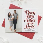 Tarjeta Festiva Foto manuscrita de Natale e Felice Anno Nuovo<br><div class="desc">¡Buon Natale e Felice Anno Nuovo! Envíe sus deseos de vacaciones a amigos y familiares con esta tarjeta de Navidades de personalizable. Esta tarjeta de Navidades italianos incluye caligrafía moderna. Personalice agregando sus detalles. Esta tarjeta de Navidades de fotos está disponible en otros colores y material de cartón. Los elementos...</div>