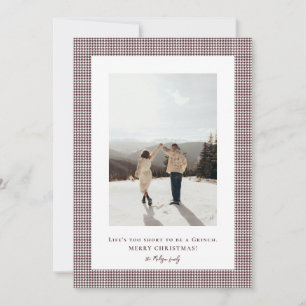 Tarjeta Festiva Foto marco Houndstooth Light Chocolate Cosmos 