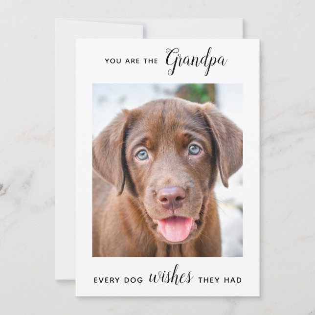 Tarjeta Festiva Foto Mascota personalizada del abuelo de perro lin (Anverso)